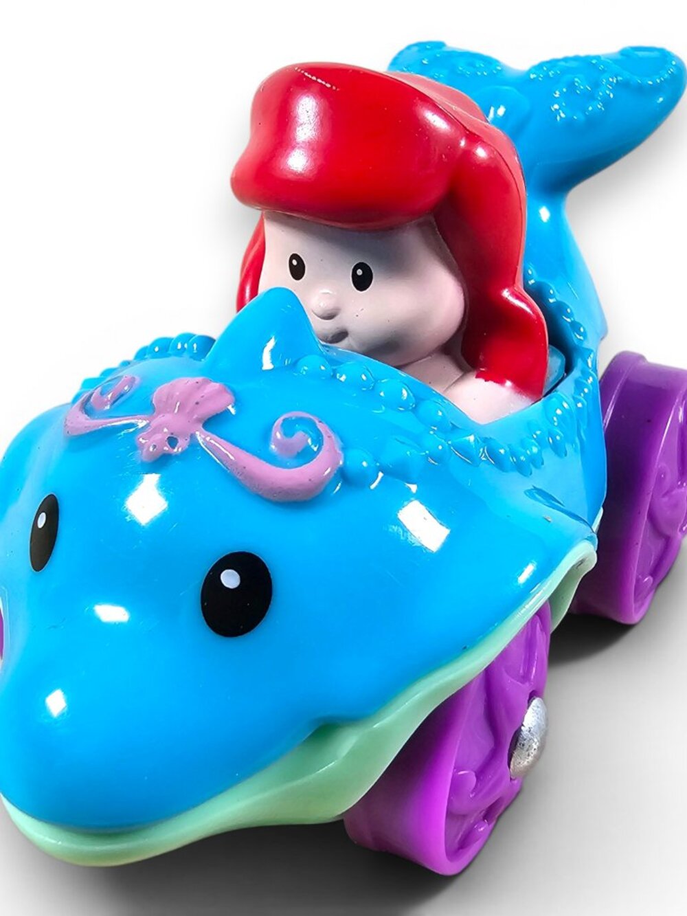 Fisher Price Little People Wheelies Disney Princess Ariel Blue Dolphin Car 2013